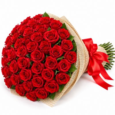Strauß aus 50 roten Rosen