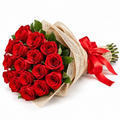 Strauß aus 15 roten Rosen